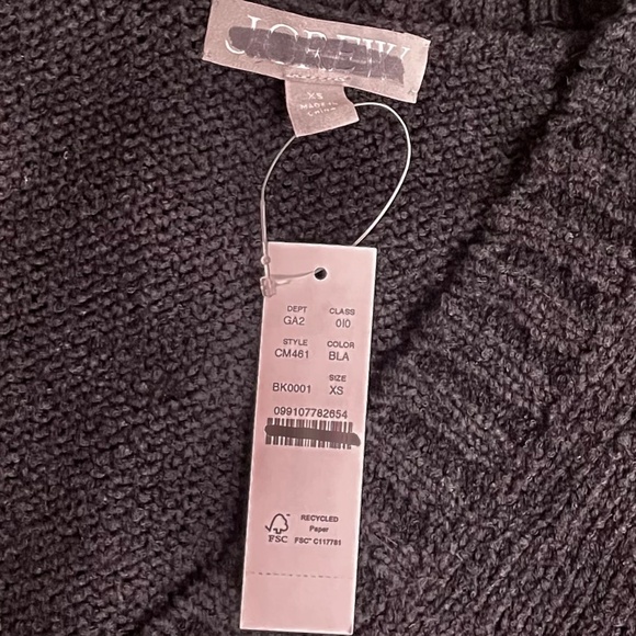 NWT!! J. CREW Marina V-Neck Cardigan Sweater Pockets Solid Black Preppy X-Small - Picture 13 of 15